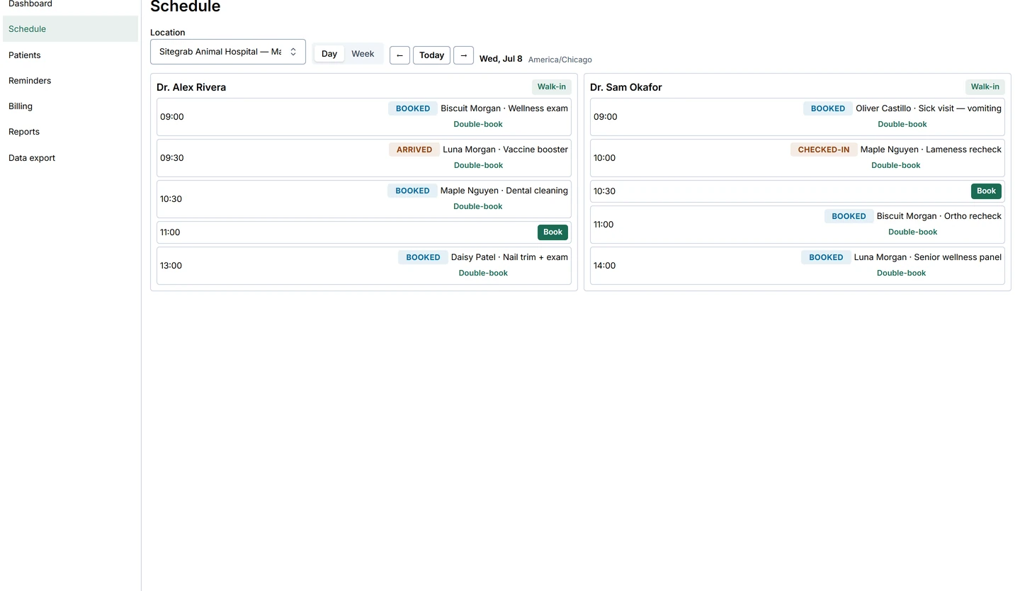 Scheduling calendar in Cairn